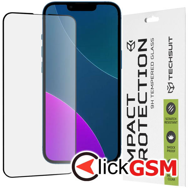 Techsuit - 111D Full Cover / Full Glue Glass - iPhone 13 mini - Black