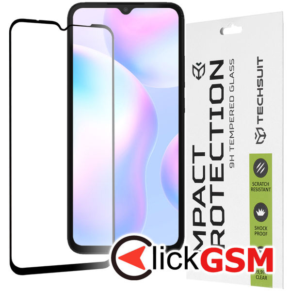 Techsuit - 111D Full Cover / Full Glue Glass - Xiaomi Redmi 9 / Redmi 9A / Redmi 9AT / Redmi 9C / Redmi 9C NFC / Redmi 10A - Black