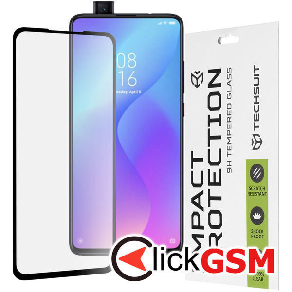 Techsuit - 111D Full Cover / Full Glue Glass - Xiaomi Mi 9T / Mi 9T Pro / Redmi K20 / Redmi K20 Pro - Black