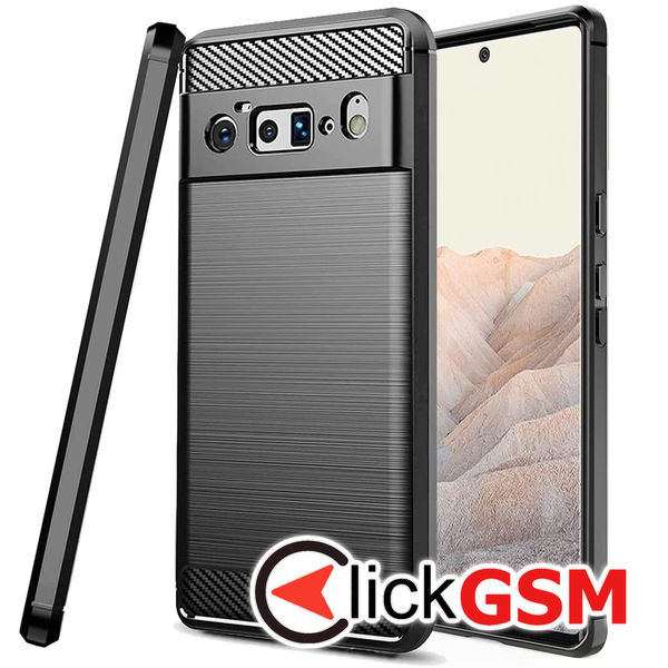 Husa de protectie Techsuit Carbon Silicone pentru Google Pixel 6 Pro - Black