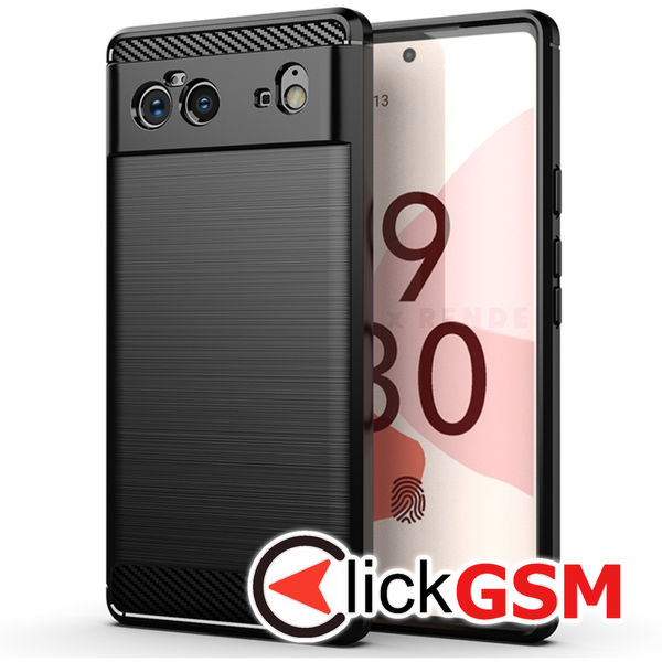 Husa de protectie Techsuit Carbon Silicone pentru Google Pixel 6 - Black