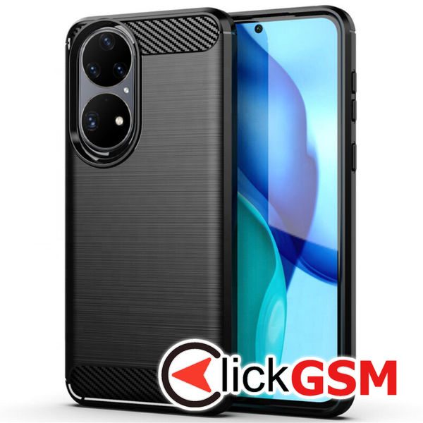 Techsuit - Carbon Silicone - Huawei P50 Pro - Black
