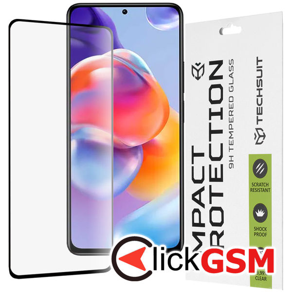 Techsuit - 111D Full Cover / Full Glue Glass - Xiaomi Redmi Note 11 Pro 4G/11 Pro 5G/11 Pro+ 5G/Poco X4 Pro 5G - Black