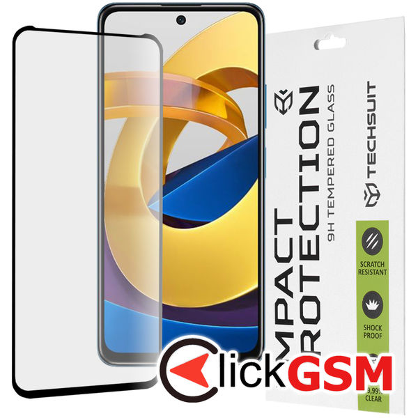 Techsuit - 111D Full Cover / Full Glue Glass - Xiaomi Poco M4 Pro 5G - Black