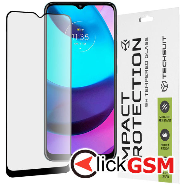 Techsuit - 111D Full Cover / Full Glue Glass - Motorola Moto E20 - Black