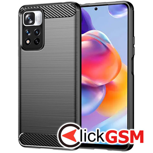 Techsuit - Carbon Silicone - Xiaomi Redmi Note 11 Pro+ 5G - Black