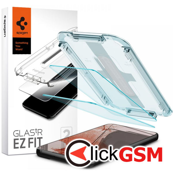 Spigen - Glas.tR EZ-FIT (2 pack) - Samsung Galaxy S22 Plus - Clear