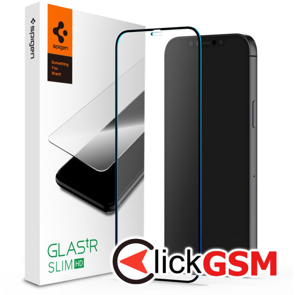 Spigen - Glas.tR Slim - iPhone 12 / 12 Pro - Black