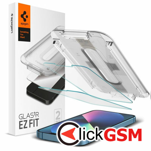 Spigen - Glas.tR EZ-FIT (2 pack) - iPhone 13 / 13 Pro / 14 - Clear