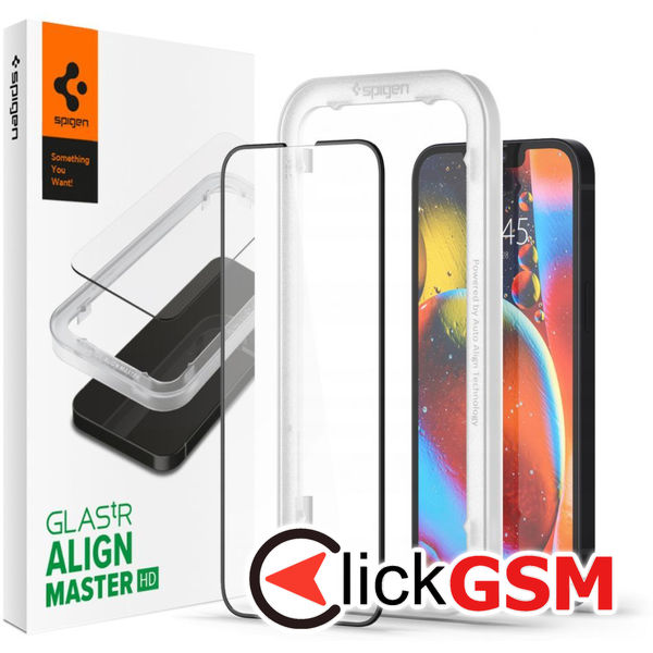 Spigen - Glas.tR Align Master - iPhone 13 / 13 Pro / 14 - Black