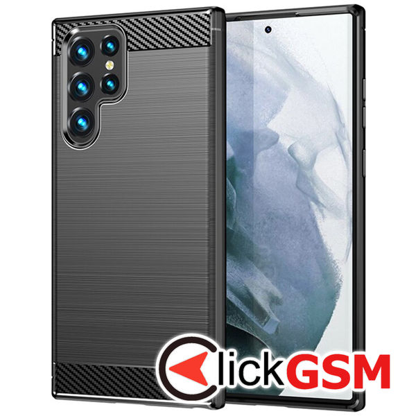 Techsuit - Carbon Silicone - Samsung Galaxy S22 Ultra - Black