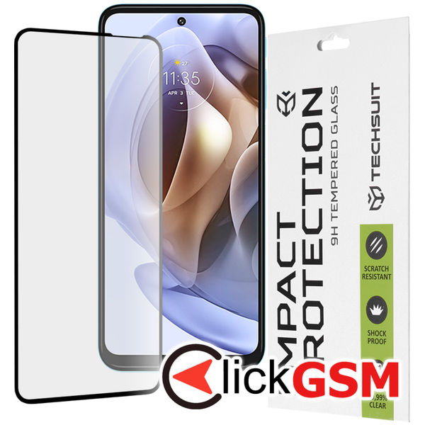 Techsuit - 111D Full Cover / Full Glue Glass - Motorola Moto G31 / Moto G41 / Moto G62 5G / Moto G71 5G - Black