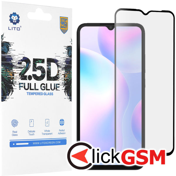 Lito - 2.5D FullGlue Glass - Xiaomi Redmi 9A / Redmi 9AT / Redmi 9C / Redmi 9C NFC / Redmi 10A - Black