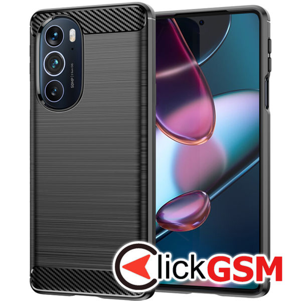 Techsuit - Carbon Silicone - Motorola Edge 30 Pro - Black