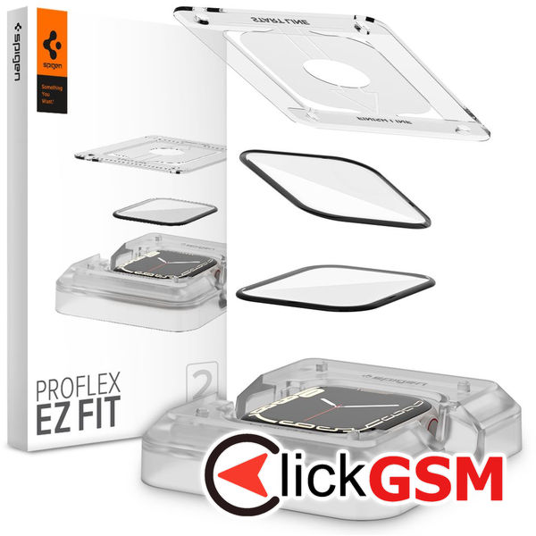 Spigen - ProFlex EZ Fit (2 pack) - Apple Watch 7 / 8 / 9 (41mm) - Black