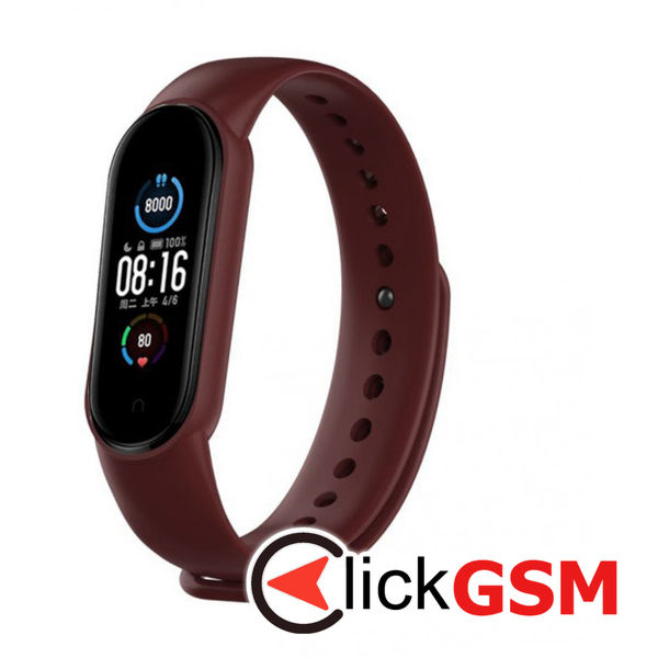 Techsuit - Watchband (W013) - Xiaomi Mi Band 5 / 5 NFC / 6 / 6 NFC / Amazfit Band 5 - Dark Red