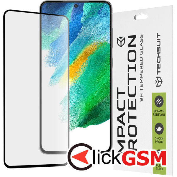 Techsuit - 111D Full Cover / Full Glue Glass - Samsung Galaxy S21 FE 5G - Black
