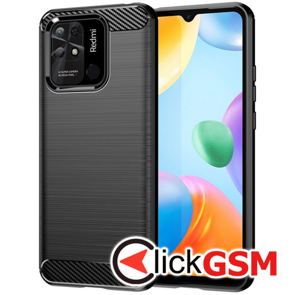 Techsuit - Carbon Silicone - Xiaomi Redmi 10C - Black