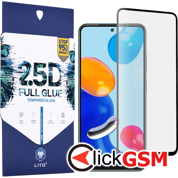 Lito - 2.5D FullGlue Glass - Xiaomi Redmi Note 11 / Note 11S / Poco M4 Pro 4G - Black