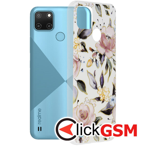 Techsuit - Marble Series - Realme C21Y / C25Y - Chloe White