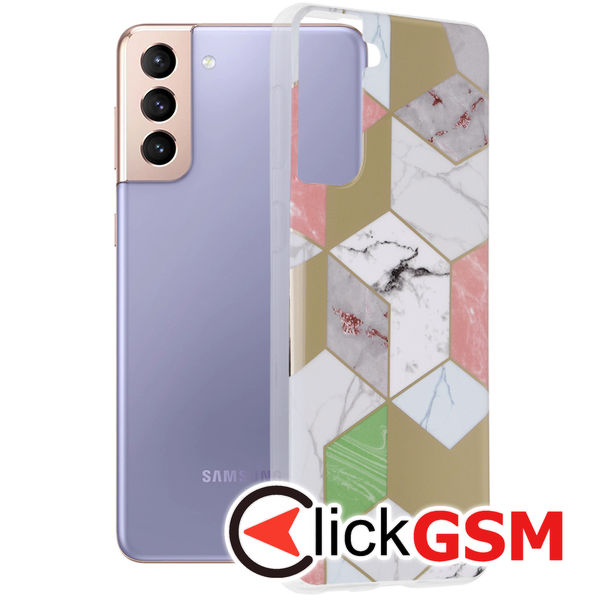 Techsuit - Marble Series - Samsung Galaxy S21 Plus - Purple Hex