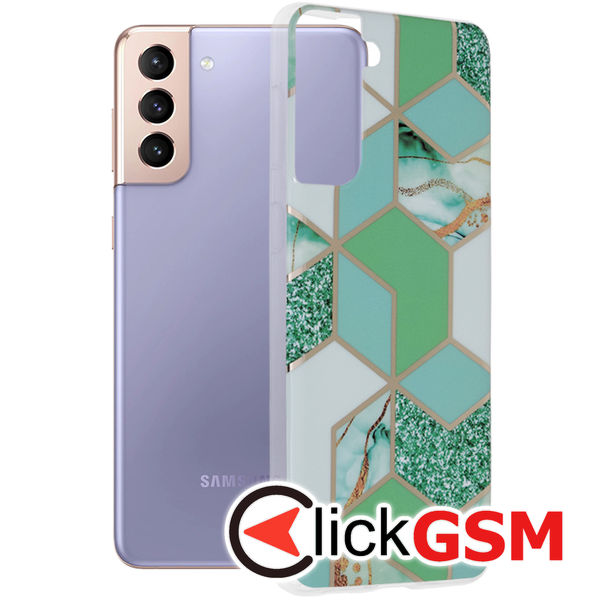 Techsuit - Marble Series - Samsung Galaxy S21 Plus - Green Hex