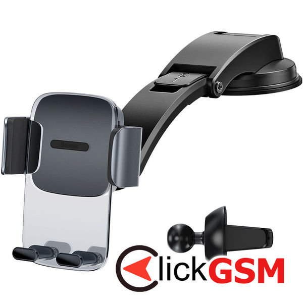 Baseus - Car Holder Easy Control (SUYK000001) - Gravity Grip for Dashboard, Windshield, Air Vent - Black