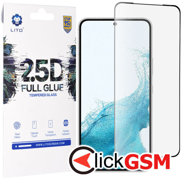 Lito - 2.5D FullGlue Super Thin Glass - Samsung Galaxy S22 5G / S23 - Black