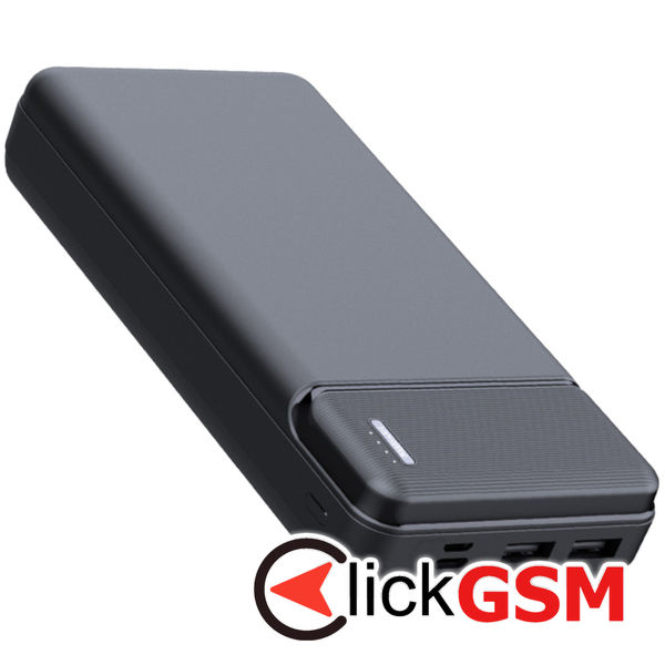 Techsuit - Power Bank (PB-N2) - Dual USB, LED Lights for Power State, 20000mAh - Black