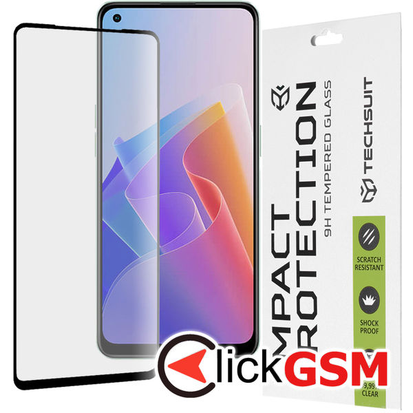 Techsuit - 111D Full Cover / Full Glue Glass - Oppo Reno7 4G / Reno7 Lite / Reno8 Lite / OnePlus Nord N20 5G - Black