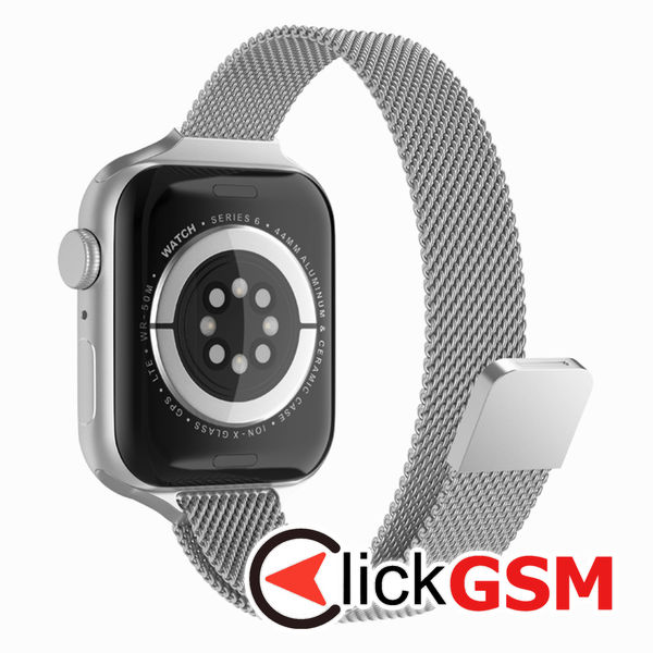 Techsuit - Watchband (W034) - Apple Watch 1/2/3/4/5/6/7/8/9/SE/SE 2/Ultra/Ultra 2 (42/44/45/49mm) - Silver