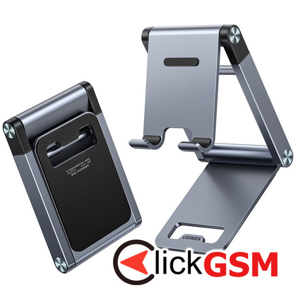 Ugreen - Desk Holder (50324) - Folding Feature, from Aluminium Alloy, Silicone Pads, for Phone - Gray