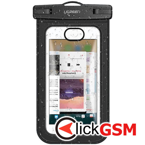 Ugreen - Waterproof Case (50919) - IPX8, with Security System for Mobile Phone, max 6.5" - Black