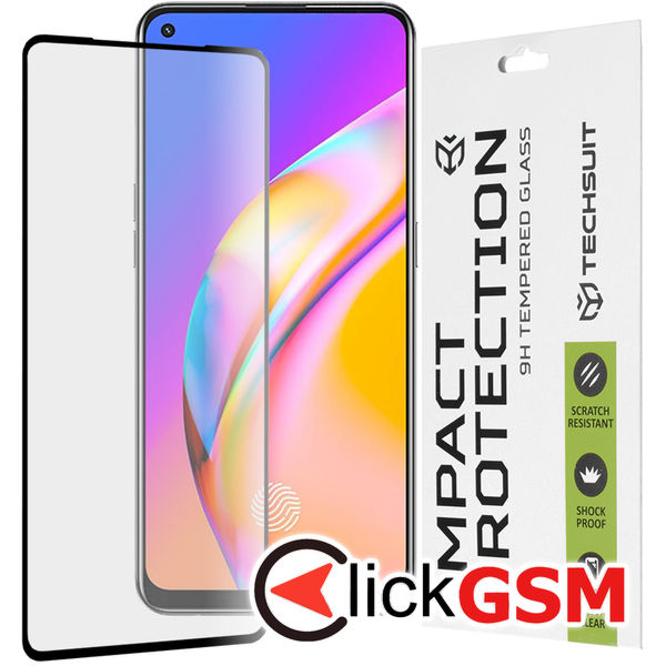 Techsuit - 111D Full Cover/Full Glue Glass -Oppo A74 4G/A94/A95/Find X5 Lite/Reno5 Lite/Z/Reno7 5G/Realme 9 4G/9 Pro+ - Black