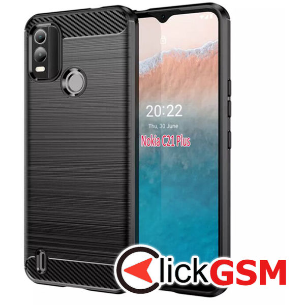 Techsuit - Carbon Silicone - Nokia C21 Plus - Black