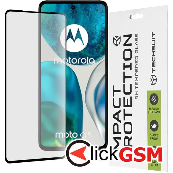 Techsuit - 111D Full Cover / Full Glue Glass - Motorola Moto G52 / Moto G82 5G - Black