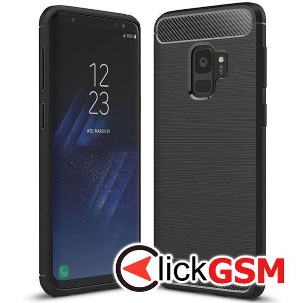 Techsuit - Carbon Silicone - Samsung Galaxy S9 - Black