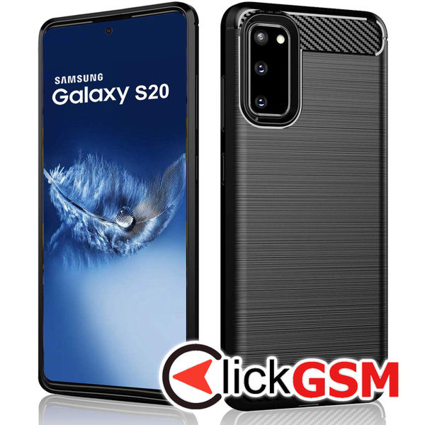 Techsuit - Carbon Silicone - Samsung Galaxy S20 4G / S20 5G - Black