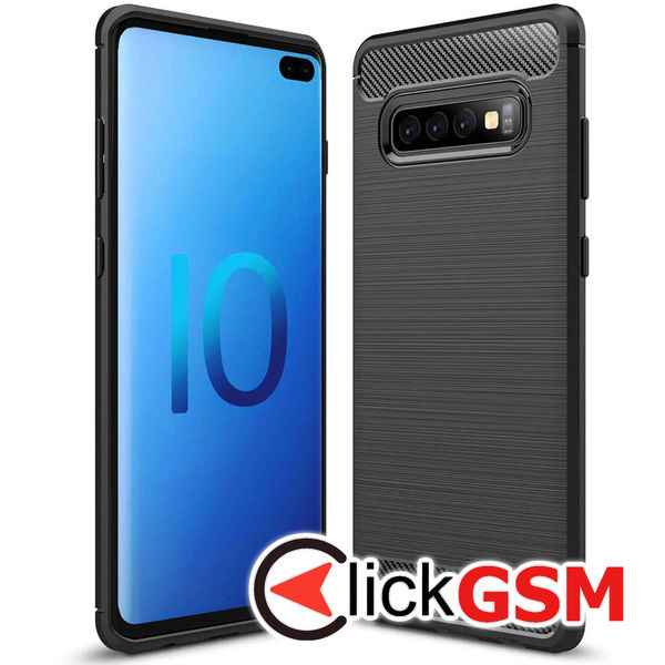 Techsuit - Carbon Silicone - Samsung Galaxy S10 Plus - Black
