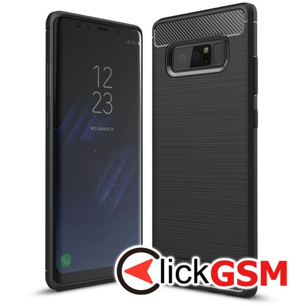 Techsuit - Carbon Silicone - Samsung Galaxy Note 8 - Black