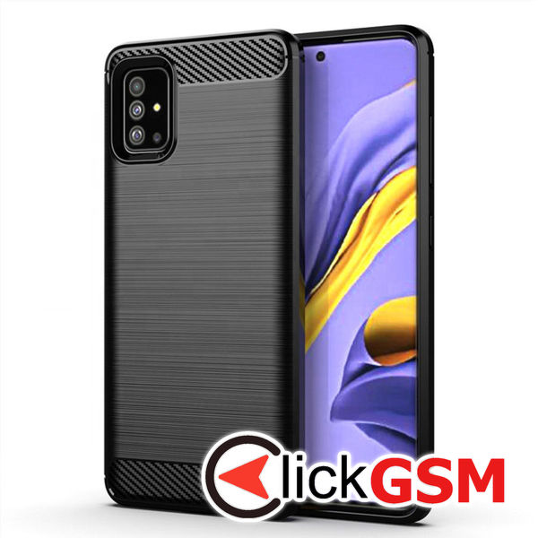 Techsuit - Carbon Silicone - Samsung Galaxy A51 4G - Black