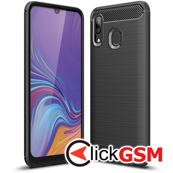 Techsuit - Carbon Silicone - Samsung Galaxy A40 - Black