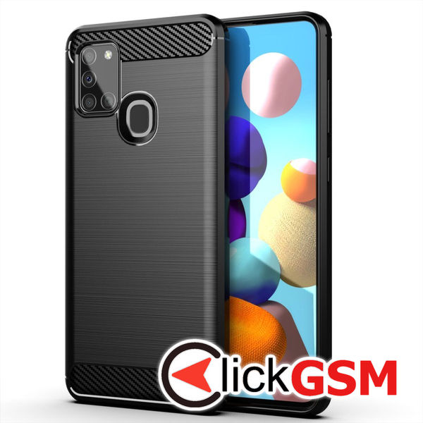 Techsuit - Carbon Silicone - Samsung Galaxy A21s - Black