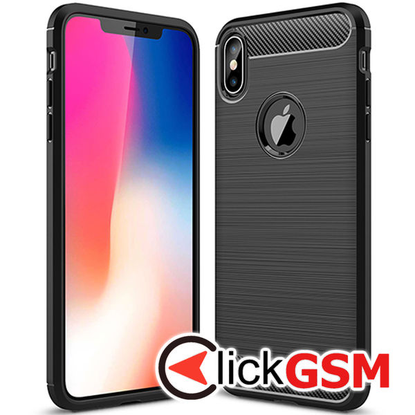 Techsuit - Carbon Silicone - iPhone XS Max - Black
