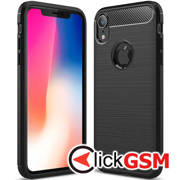 Techsuit - Carbon Silicone - iPhone XR - Black