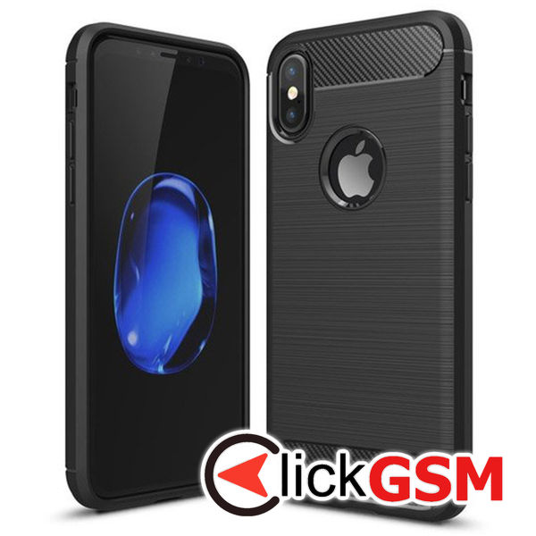 Techsuit - Carbon Silicone - iPhone X / XS - Black
