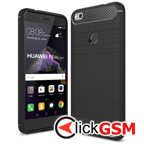 Techsuit - Carbon Silicone - Huawei P9 Lite 2017 / P8 Lite 2017 - Black