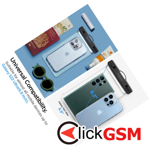 Spigen - Waterproof Case (A601) - IPX8, for Phone 3.5 - 7 - Clear