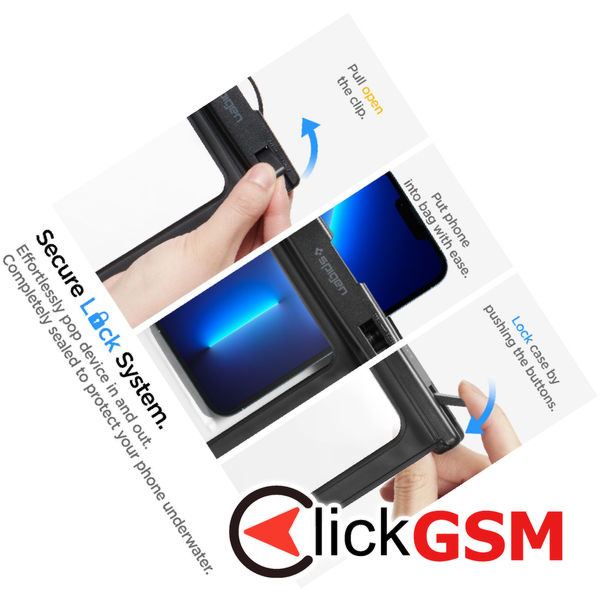 Spigen - Waterproof Case (A601) - IPX8, for Phone 3.5 - 7 - Black