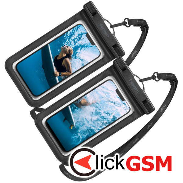 Spigen - (2 pack) Waterproof Case (A601) - IPX8, for Phone 3.5 - 7 - Black